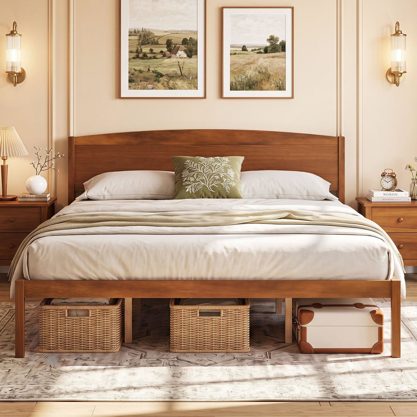 King Size Wooden Platform Bed Frame Beds & Bed Frames at Gallery Canada