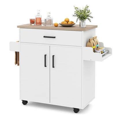Kitchen Island Cart With Drawer, Rolling Storage, White Kitchen Islands & Carts at Gallery Canada
