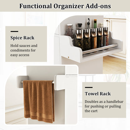 Kitchen Island Cart With Drawer, Rolling Storage, White Kitchen Islands & Carts at Gallery Canada