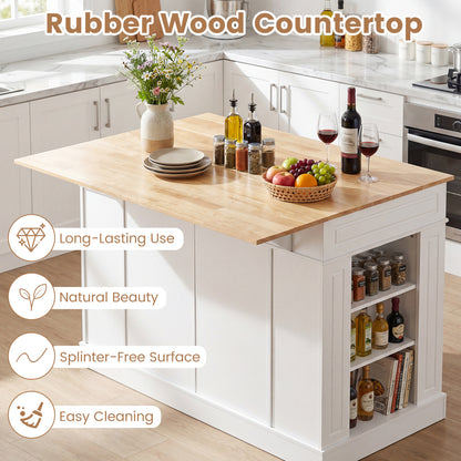 Kitchen Island With Storage, 3-Level Adjustable Shelves, White Kitchen Islands & Carts at Gallery Canada