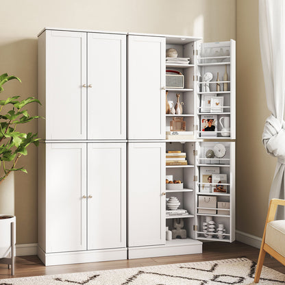 Kitchen Pantry Cabinet, 65.5 Inch, Freestanding Tall Buffet Cupboard, White Sideboards Cabinets & Buffets at Gallery Canada