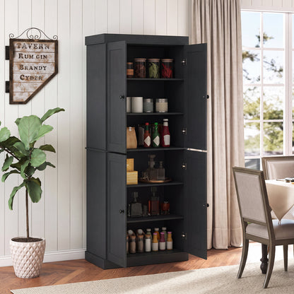 Kitchen Pantry Cabinet, 2 Adjustable Shelves, Anti-Tipping, Black Cabinets & Chests at Gallery Canada