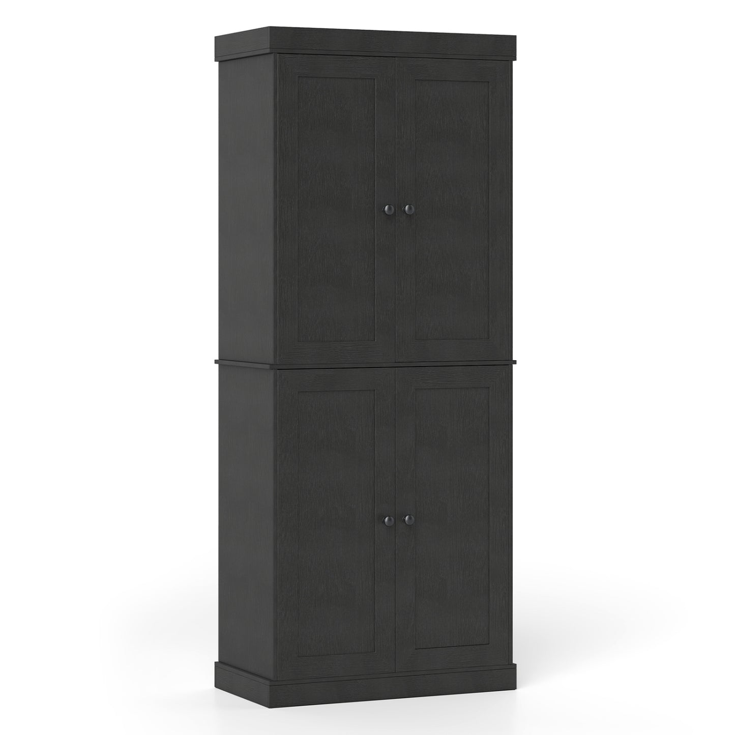 Kitchen Pantry Cabinet, 2 Adjustable Shelves, Anti-Tipping, Black Cabinets & Chests at Gallery Canada