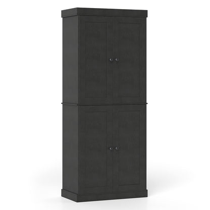 Kitchen Pantry Cabinet, 2 Adjustable Shelves, Anti-Tipping, Black Cabinets & Chests at Gallery Canada