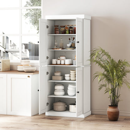 Kitchen Pantry Cabinet, 2 Shelves, Anti-Tipping, White Cabinets & Chests at Gallery Canada