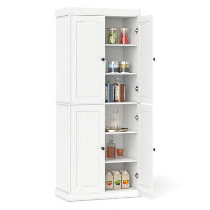 Kitchen Pantry Cabinet, 2 Shelves, Anti-Tipping, White Cabinets & Chests White at Gallery Canada