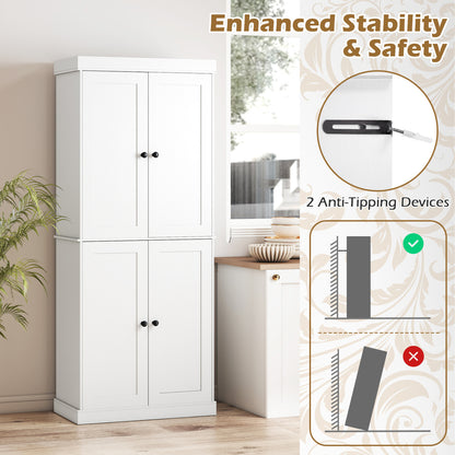 Kitchen Pantry Cabinet, 2 Shelves, Anti-Tipping, White Cabinets & Chests at Gallery Canada