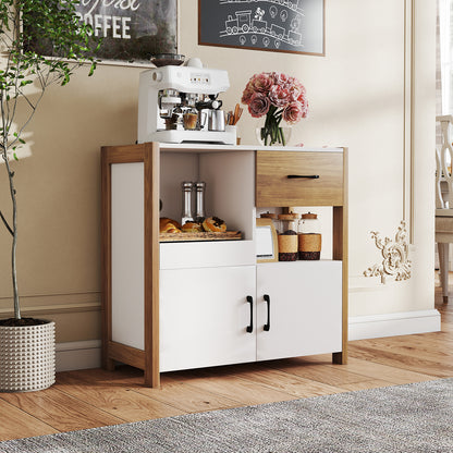 Kitchen Storage Cabinet, With Drawer And Doors, White Sideboards Cabinets & Buffets at Gallery Canada