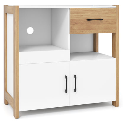 Kitchen Storage Cabinet, With Drawer And Doors, White Sideboards Cabinets & Buffets White at Gallery Canada