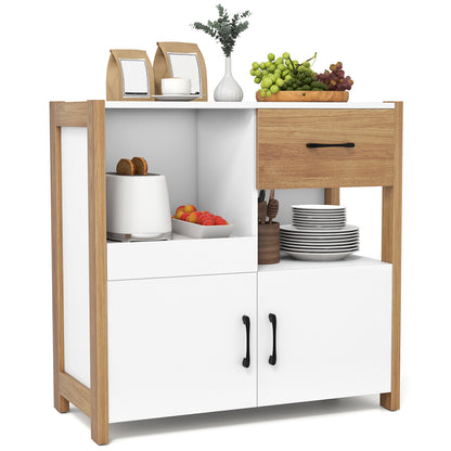 Kitchen Storage Cabinet, With Drawer And Doors, White Sideboards Cabinets & Buffets at Gallery Canada