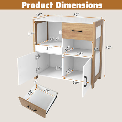 Kitchen Storage Cabinet, With Drawer And Doors, White Sideboards Cabinets & Buffets at Gallery Canada