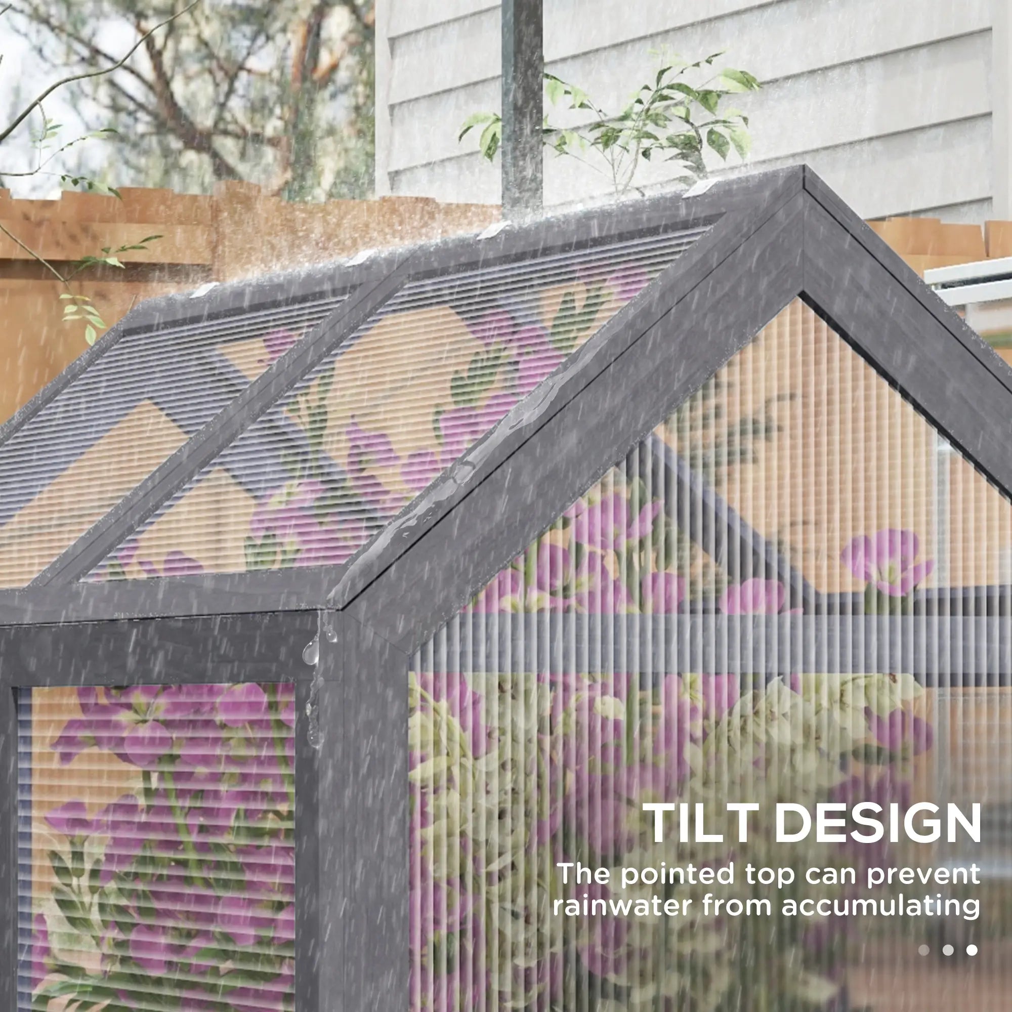 Raised Garden Bed Kit With Greenhouse, Wooden Cold Frame Planter, 48