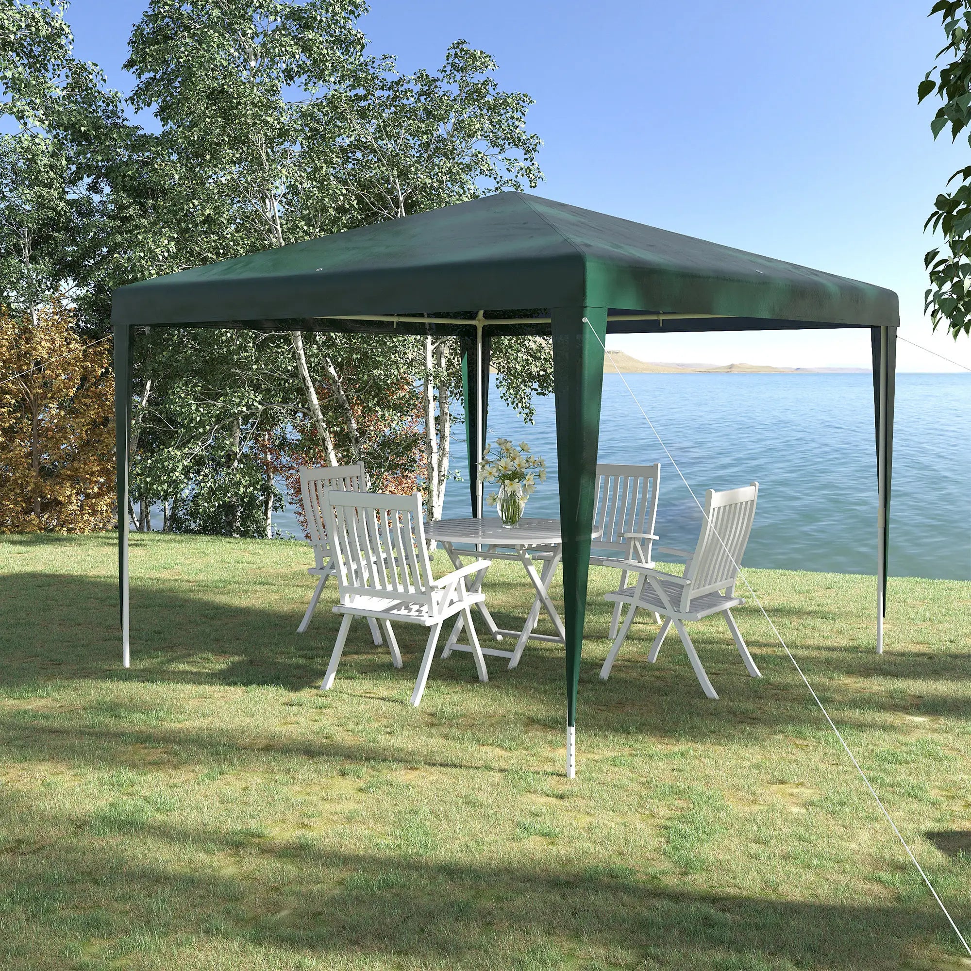10x10ft Party Tent Portable Gazebo, Folding Garden Canopy Event Shelter Outdoor Sunshade Green Canopy Tents Green at Gallery Canada