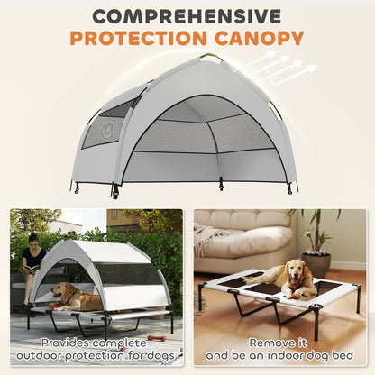 Elevated Dog Bed With Removable Canopy, Portable Pet Cot, 48" x 36" x 37" Elevated Dog Beds at Gallery Canada