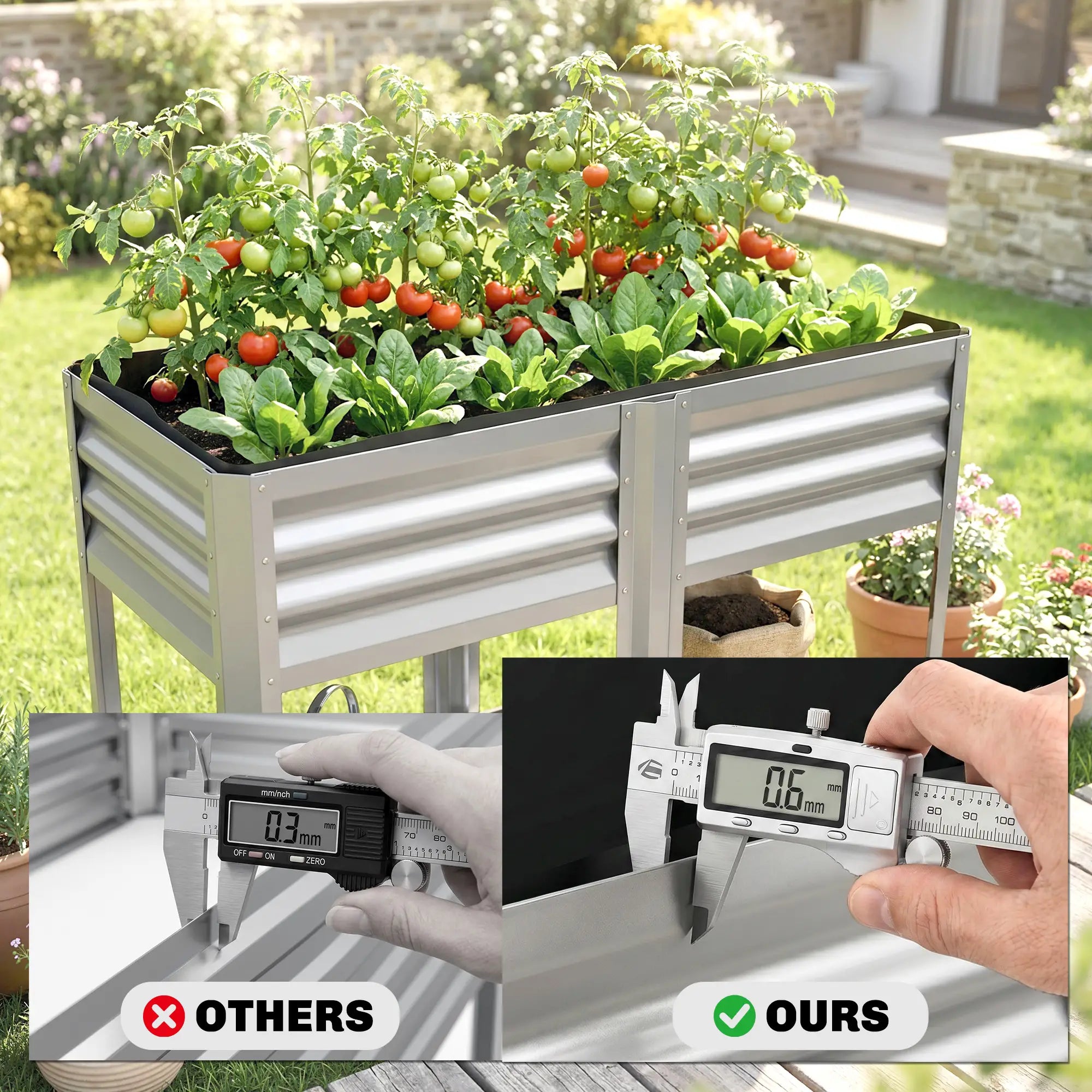 Raised Garden Bed With Legs, 31.5