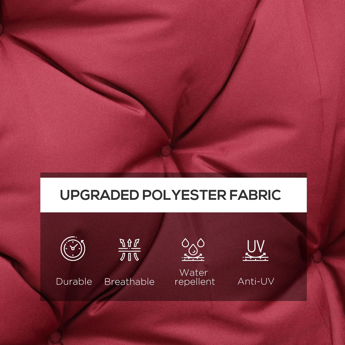 3 Seater Outdoor Swing Cushions With Backrest, Wine Red Patio Chair Cushions at Gallery Canada