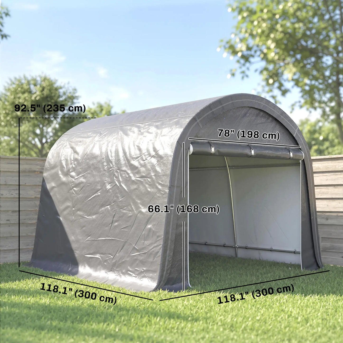 10' x 10' Outdoor Storage Tent, Heavy Duty Waterproof, Light Grey Sheds at Gallery Canada