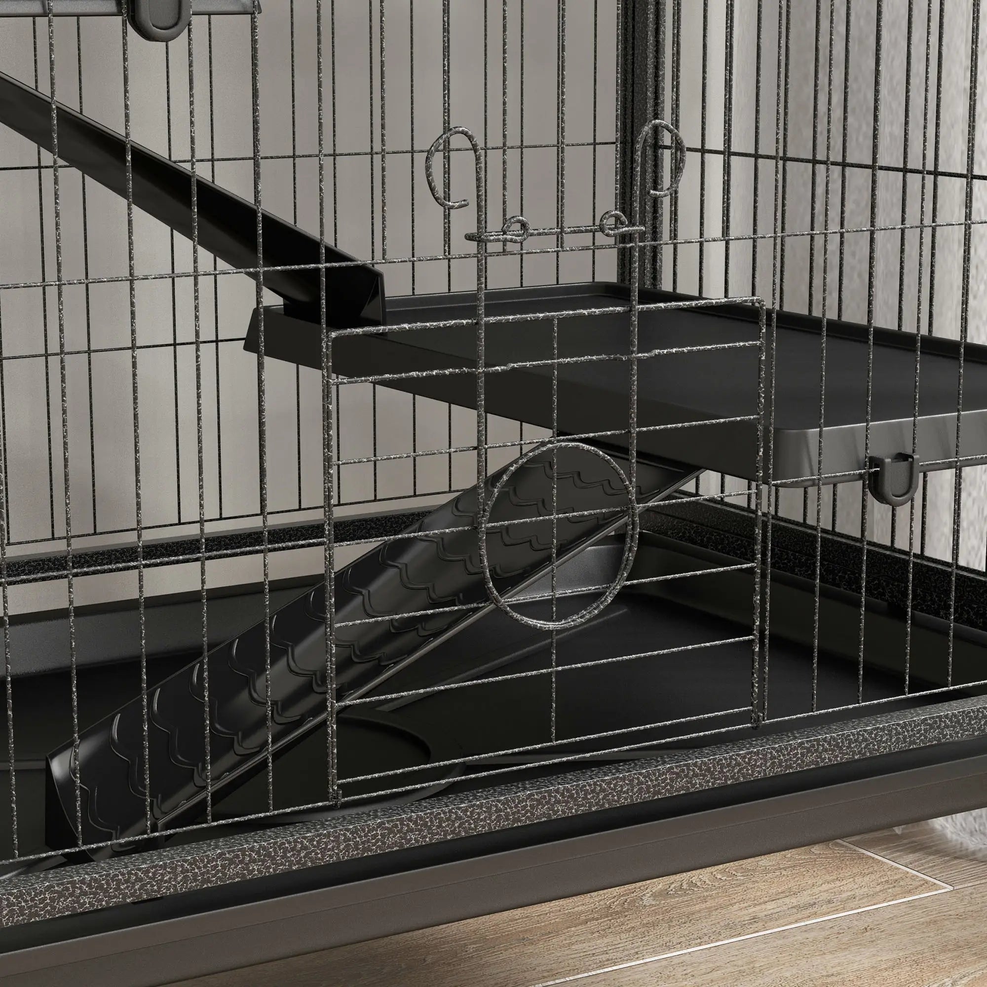 6-Tier Rolling Small Animal Cage, Rabbit Ferret Cage, Charcoal Grey Houses & Habitats at Gallery Canada