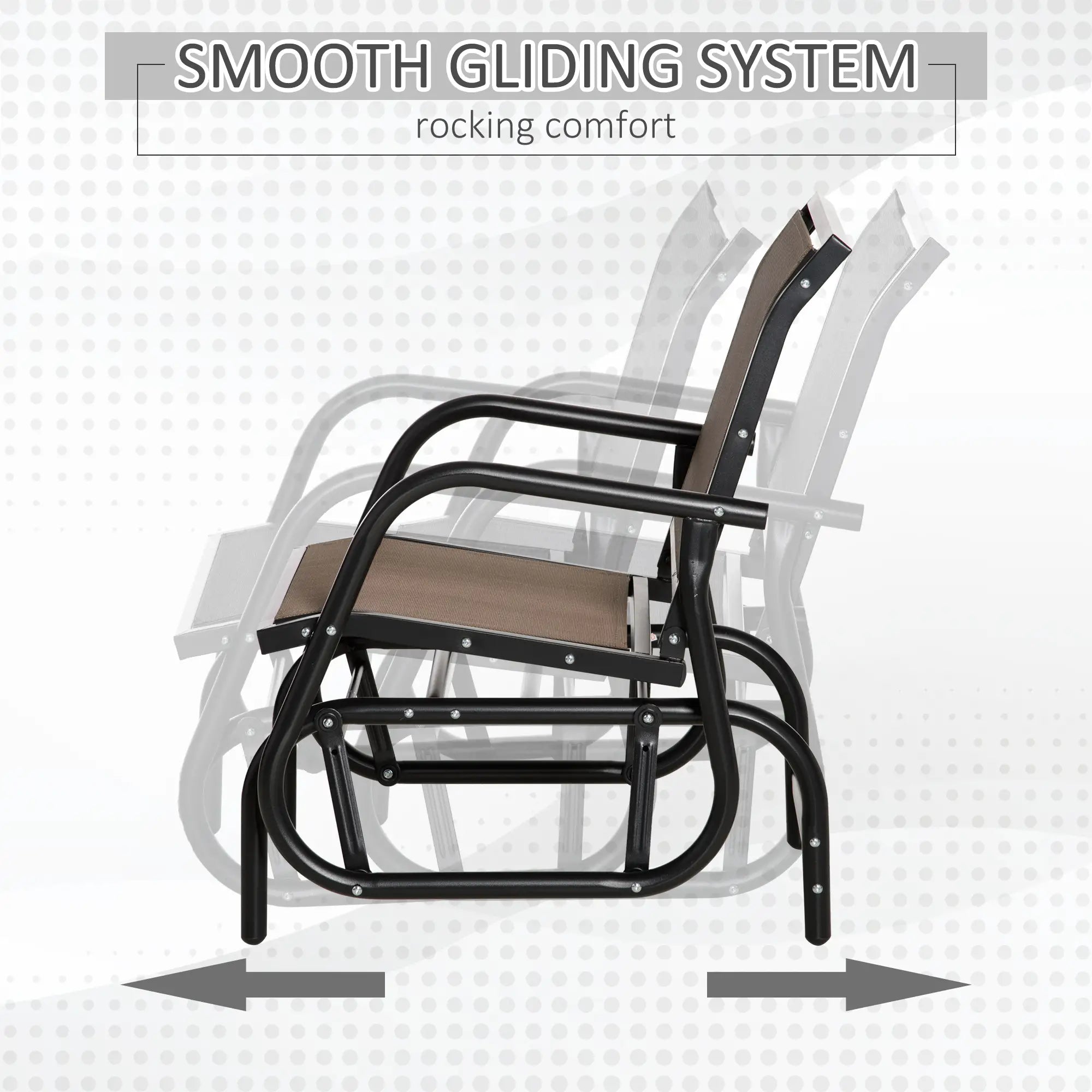 Outdoor Glider Chair, Breathable Mesh, Metal Frame, Brown Outdoor Gliders at Gallery Canada