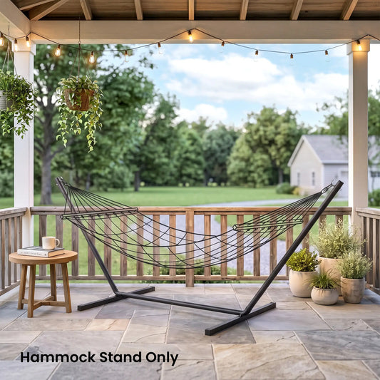 11.8'L Heavy Duty Hammock Stand, Fits 10.8'-11.8' Hammocks, Black Hammock Stands Black at Gallery Canada
