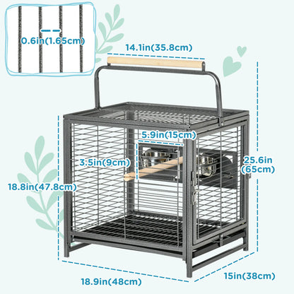 Bird Travel Cage for Parrots, Conures, African Grey, Black Bird Cages at Gallery Canada