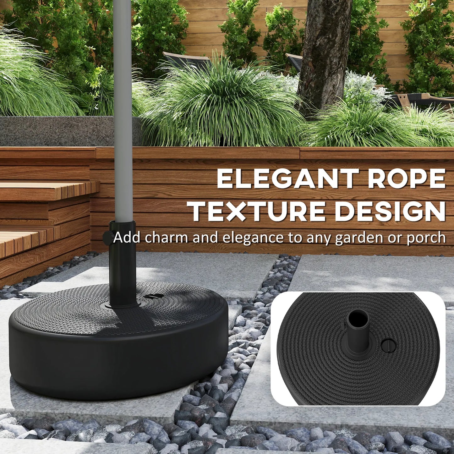 Patio Umbrella Base, 33 Lbs Water Or 42 Lbs Sand Filled, Black Umbrella Bases at Gallery Canada