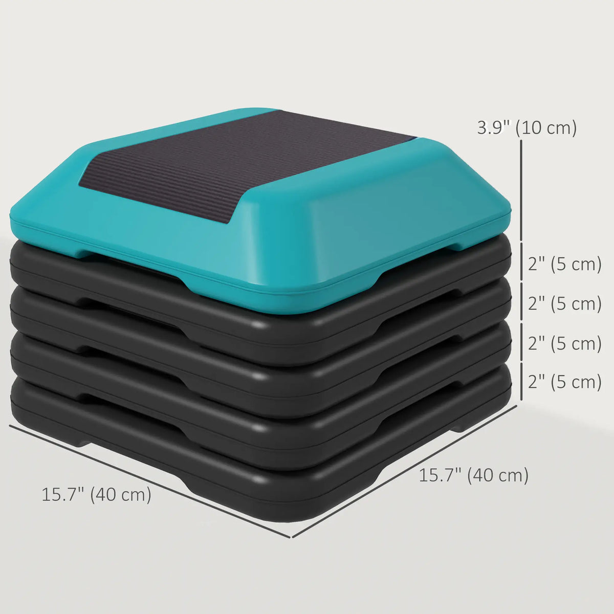 5-Level Adjustable Stepper, Aerobic Step Platform, 4" 6" 8" 10" 12", Blue Aerobic Equipment at Gallery Canada
