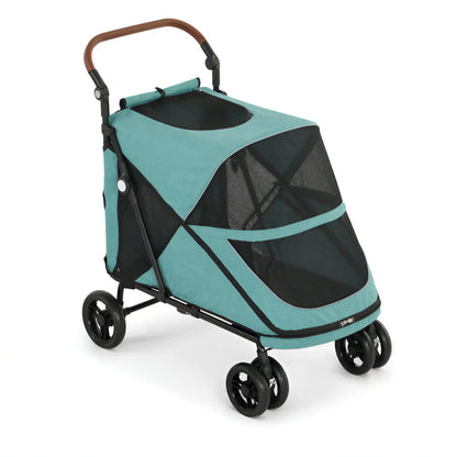 Dog Stroller for Large Dogs Up to 66 Lbs, 4-Wheel Shock Absorption, Turquoise Dog Bike Trailers & Strollers at Gallery Canada
