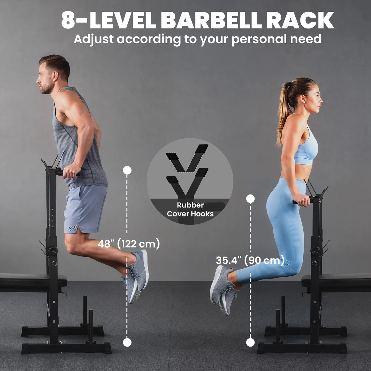 Adjustable Weight Bench, Foldable with Barbell Rack, Dip Station, Black Weight Benches at Gallery Canada