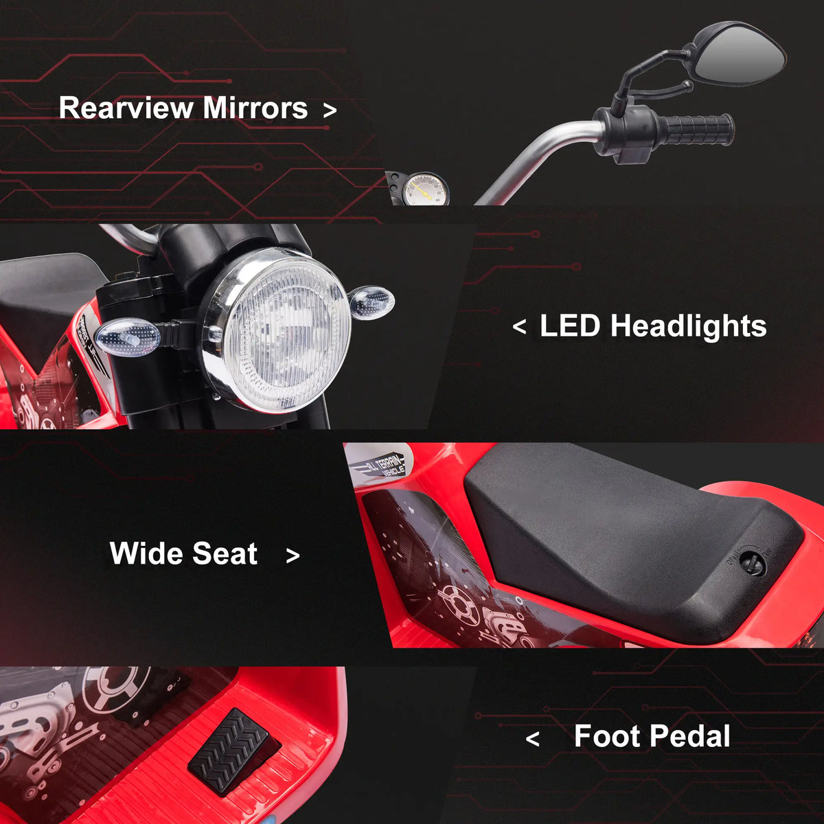 Kids Electric Motorcycle 6V, 18-36 Months, Red Electric Motorcycles at Gallery Canada