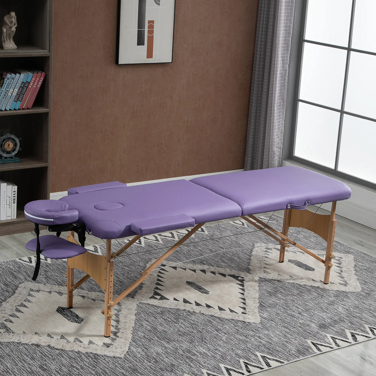 83 Inch Portable Folding Massage Table, Adjustable Salon Spa Bed, Purple Portable Massage Tables at Gallery Canada