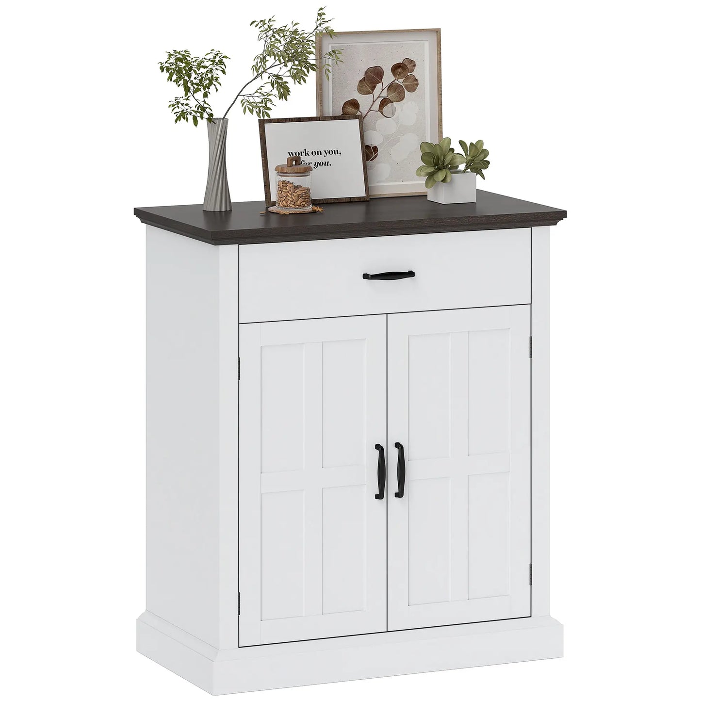 Modern Sideboard Buffet, 2 Doors, Adjustable Shelf, White Bar Cabinets at Gallery Canada