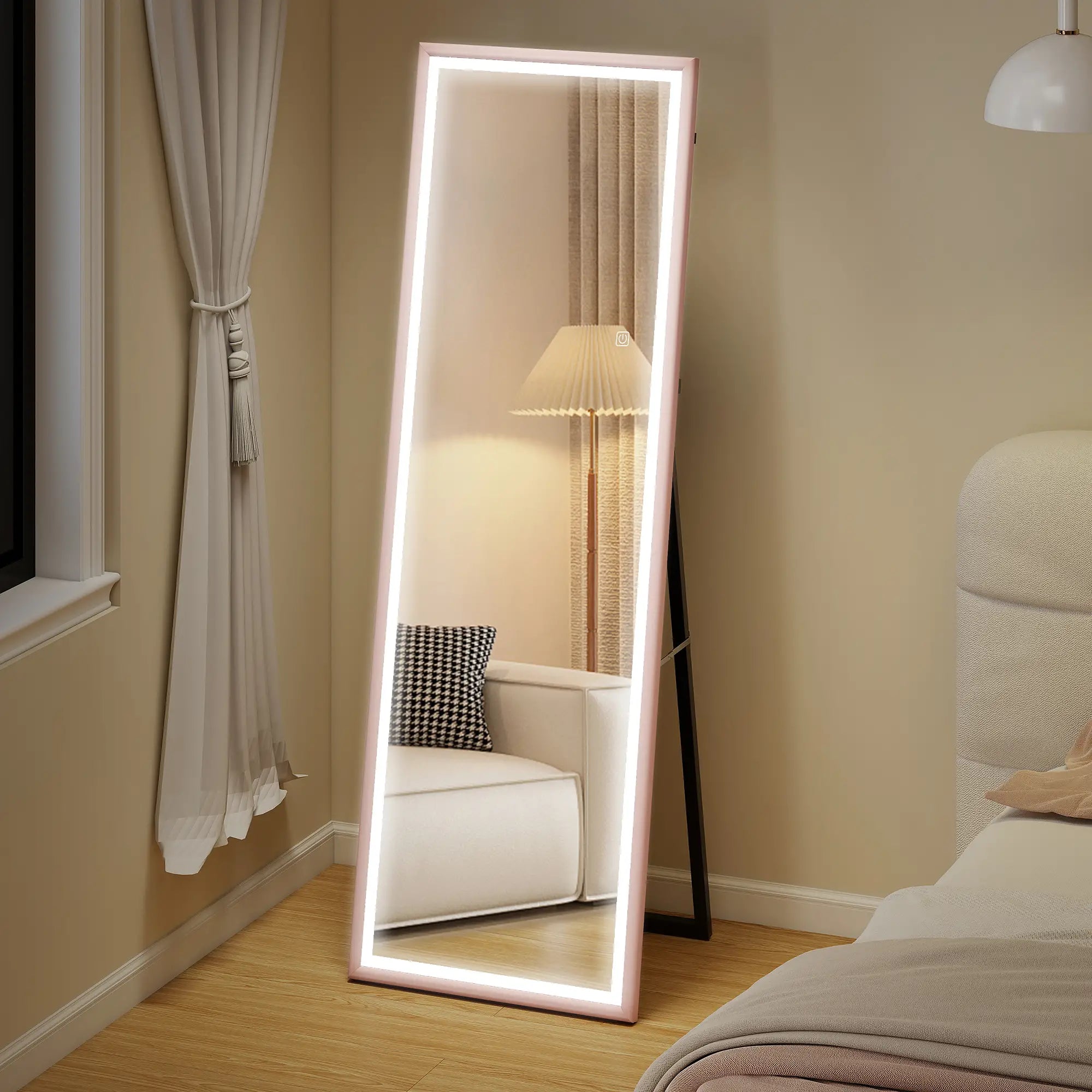 LED Mirror, Dimmable 3 Color Lights, 64