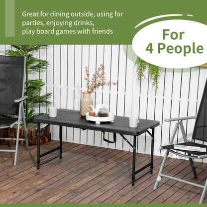 Foldable Patio Dining Table for 4, Height Adjustable, Dark Grey Patio Dinning Tables at Gallery Canada