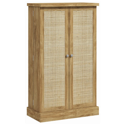 41" Rattan Kitchen Storage Cabinet, 5-Tier Shelf, 12 Spice Racks, Adjustable Shelves, Natural Kitchen Pantry Cabinets Natural at Gallery Canada