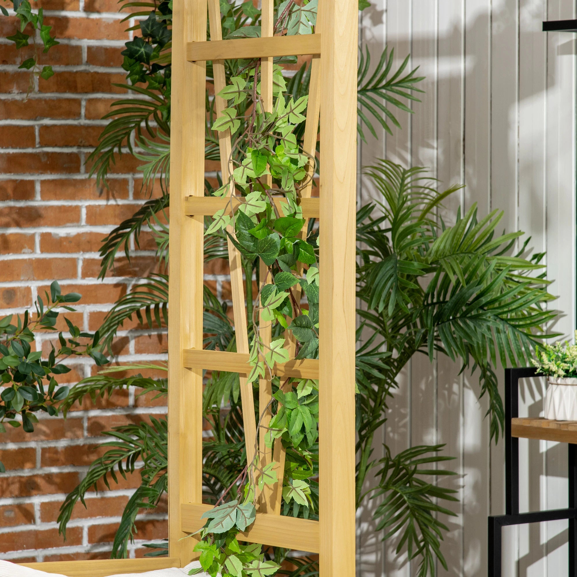 Wooden Patio Bench, Outdoor Bench for Plants, Light Brown Outdoor Benches at Gallery Canada
