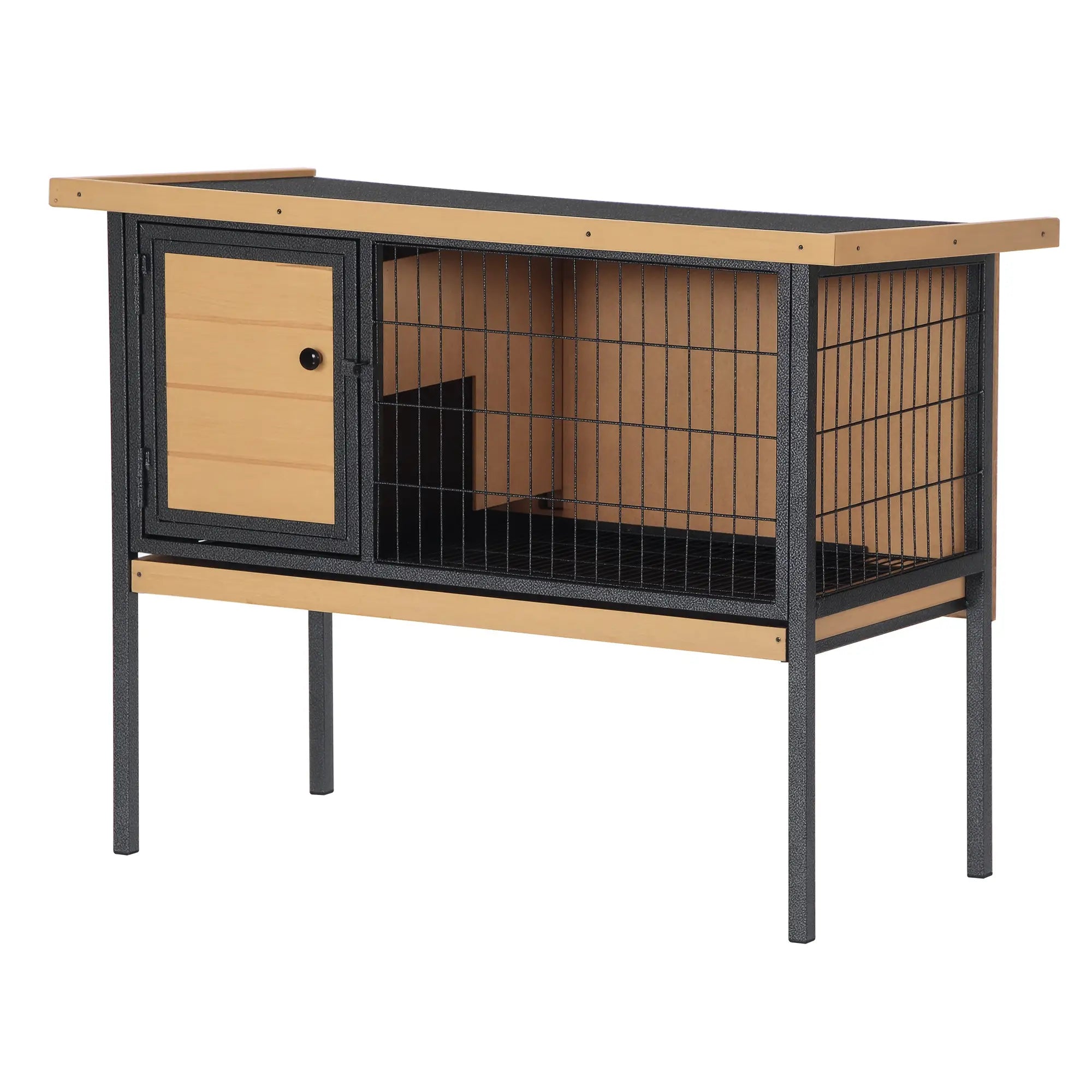 Wooden Rabbit Hutch, Indoor Outdoor Bunny Cage With Tray, Yellow Rabbit Hutch at Gallery Canada