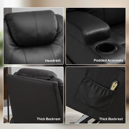 Power Lift Recliner Chair, PU Leather, Remote Control, Black Electric Power Lift Chairs at Gallery Canada