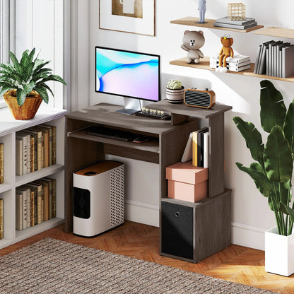 Computer Desk With Keyboard Tray And Storage, Grey Computer Desks at Gallery Canada