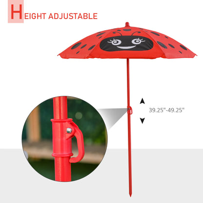 Kids Folding Picnic Table, Chair Set, Adjustable Umbrella, Red Kids Outdoor Furniture at Gallery Canada