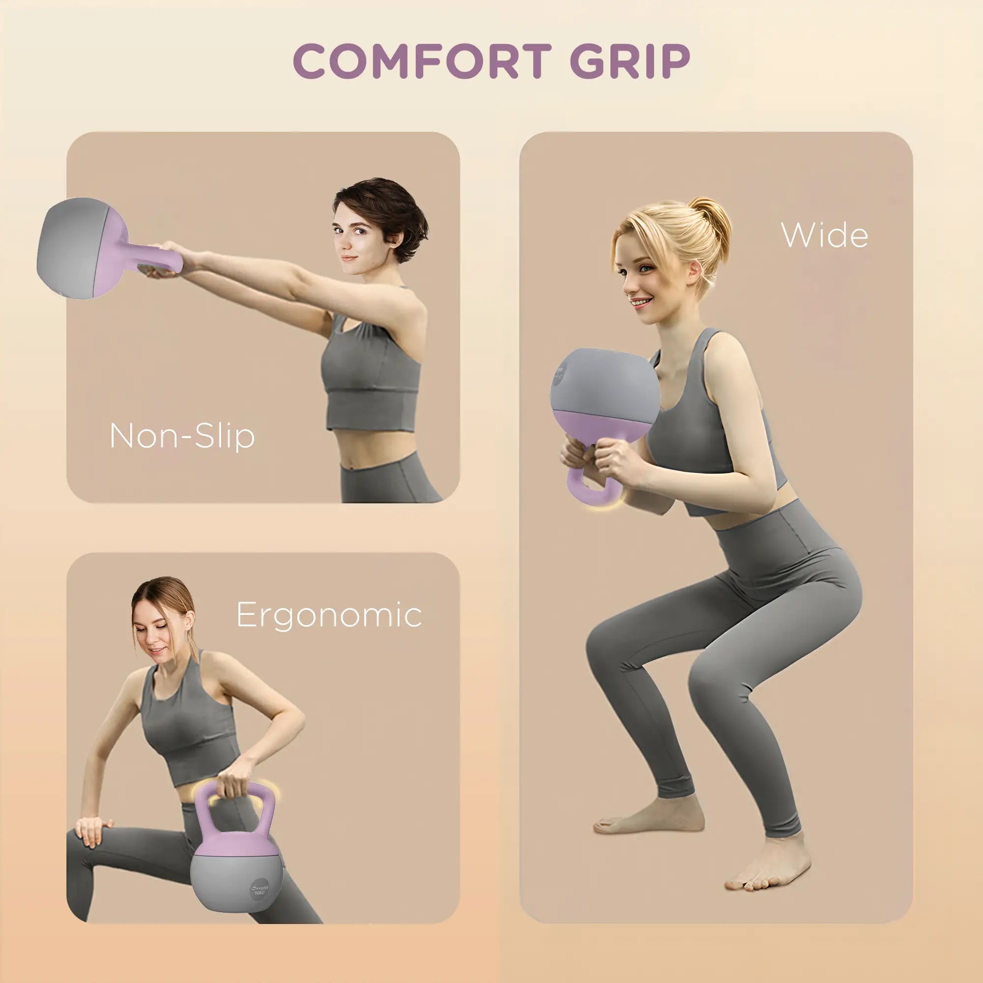 22 Lb Soft Sand Filled Kettlebell With Grip Handle, Purple Strength Training Equipment at Gallery Canada