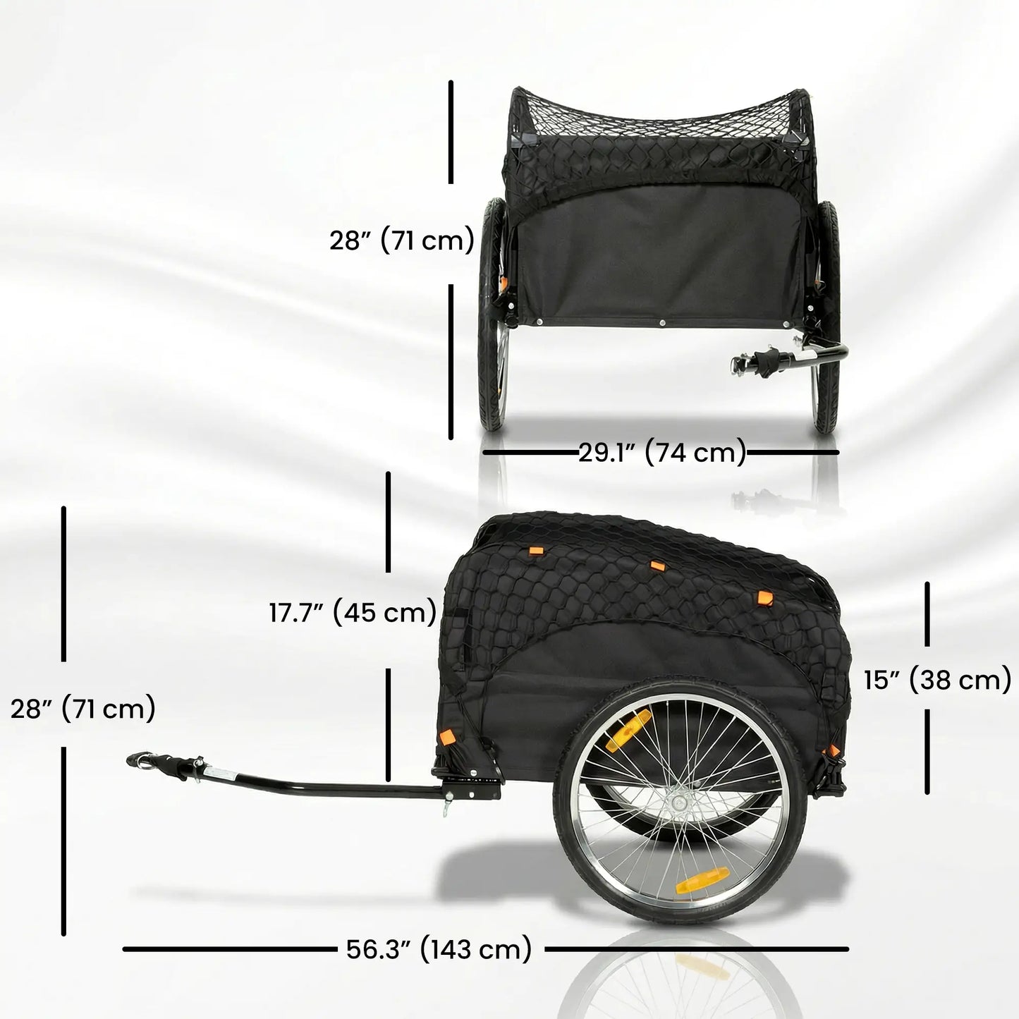 Bike Cargo Trailer, 45 Gal, 20" Wheels, Cargo Net, Reflectors Bike Cargo Trailers at Gallery Canada