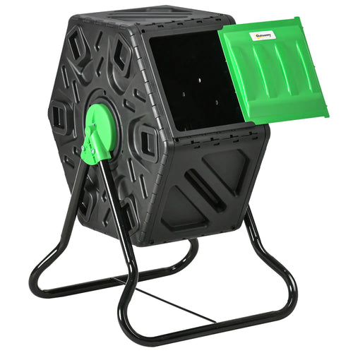 Rotating Composter Bin, 17 Gal, 24 Vents, Green