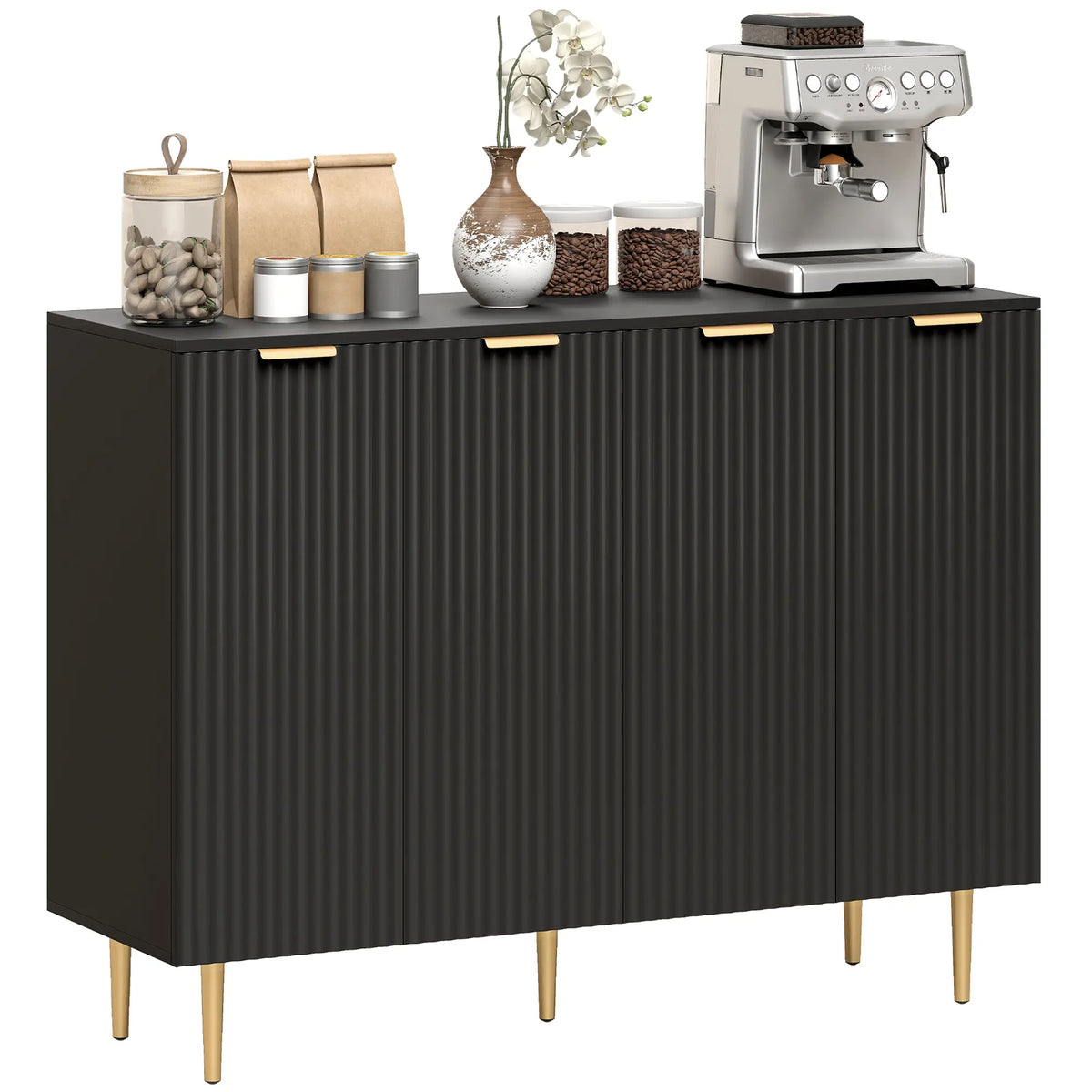 Modern Kitchen Cabinet, Sideboard with Adjustable Shelves, Black Bar Cabinets at Gallery Canada