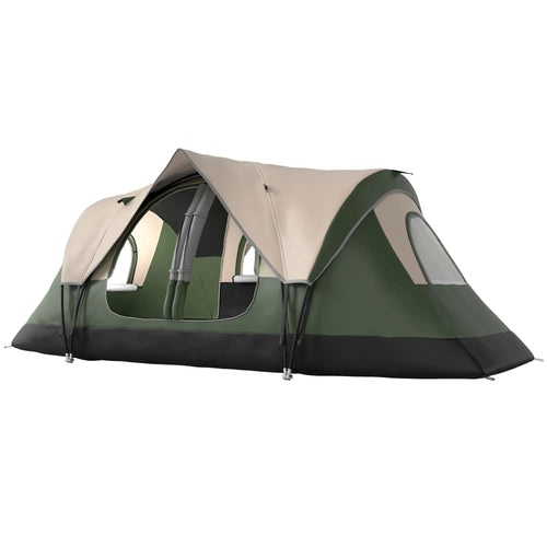 6-8 Person Camping Tent, 2000mm Waterproof, Carry Bag, Dark Green