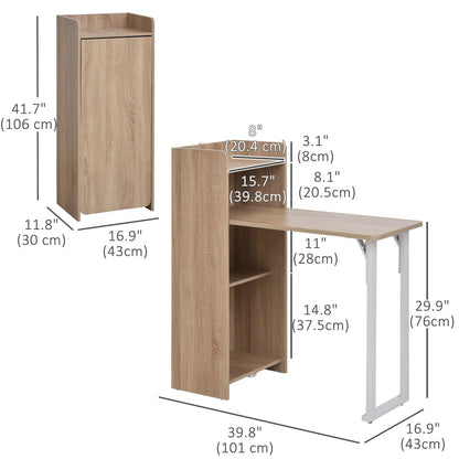 2 In 1 Folding Drop Leaf Table, 4-Tier Shelf, Oak Bar Tables & Dining Tables at Gallery Canada