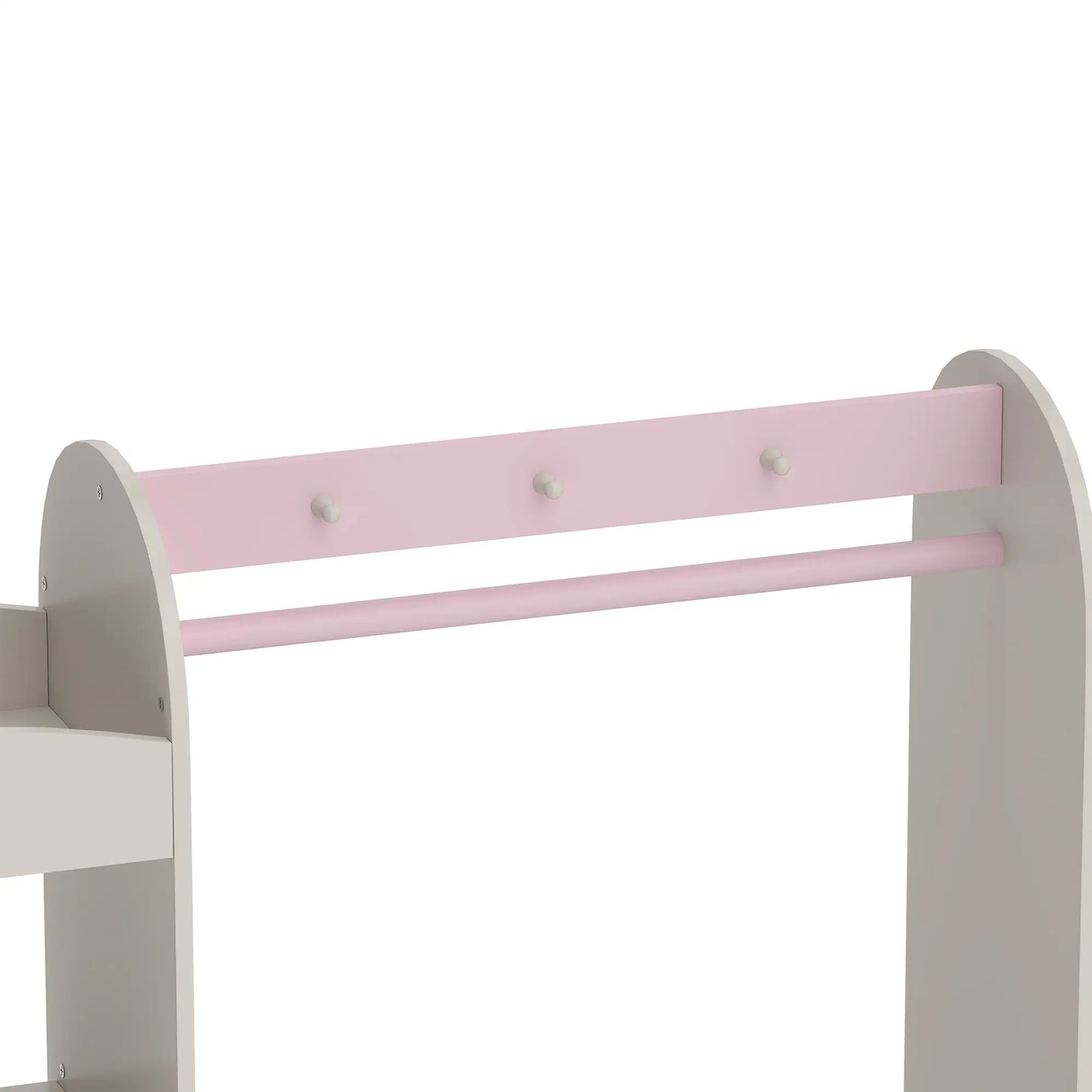Kids Clothing Rack with Mirror, Drawer & Shelves, Pink Kids Bedroom Furniture at Gallery Canada