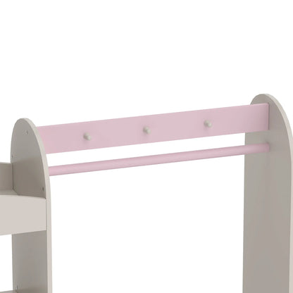 Kids Clothing Rack with Mirror, Drawer & Shelves, Pink Kids Bedroom Furniture at Gallery Canada