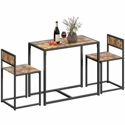 Industrial Dining Set For 2, Kitchen Table And Chairs Dining Table Sets Rustic Brown at Gallery Canada
