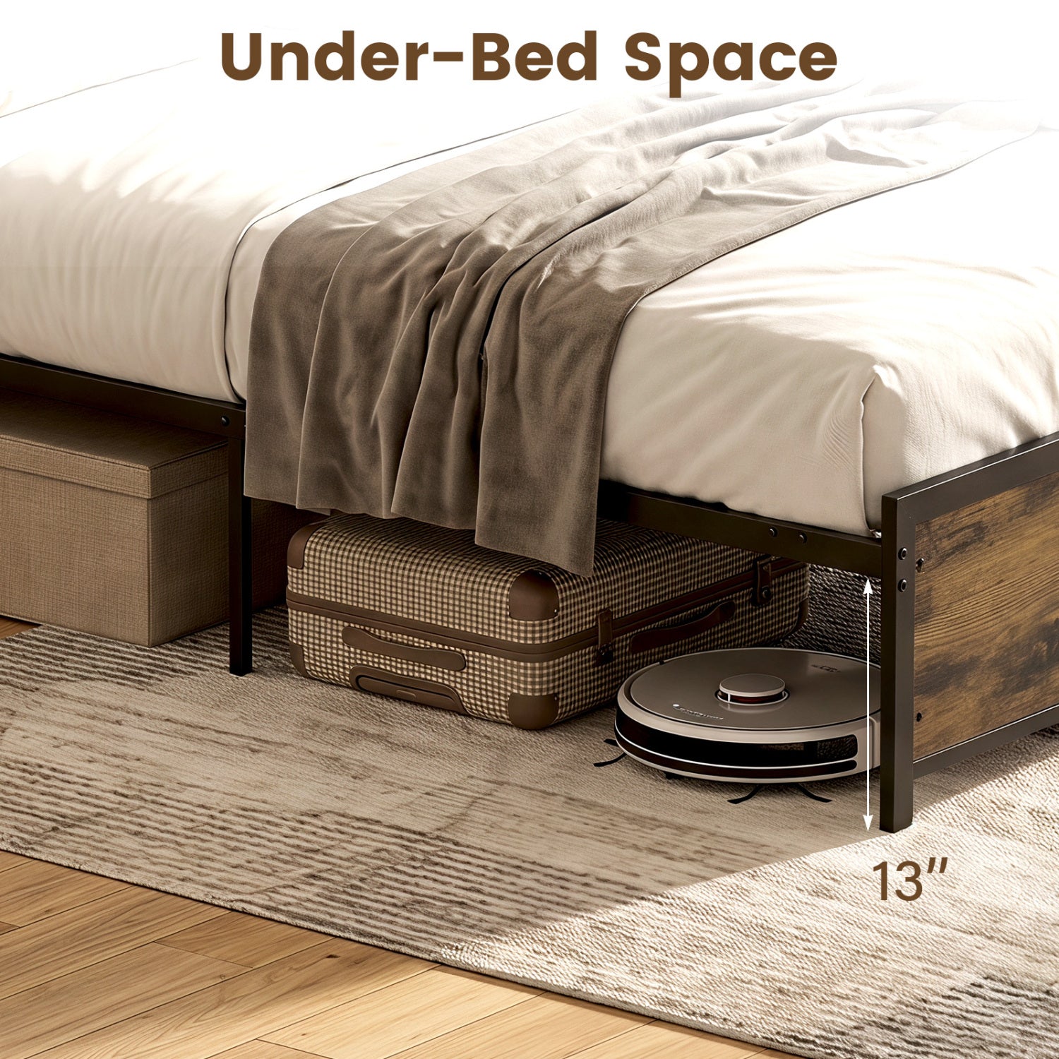 Bed Frame with Power Outlets, King Size, LED Beds & Bed Frames at Gallery Canada